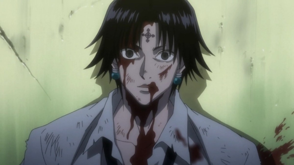 chrollo beaten up and bloodied in Hunter x Hunter