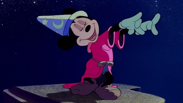 Sorcerer Mickey conducting in Fantasia