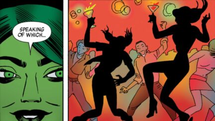 She-Hulk and Patsy / Hellcat dancing from 2014's 
