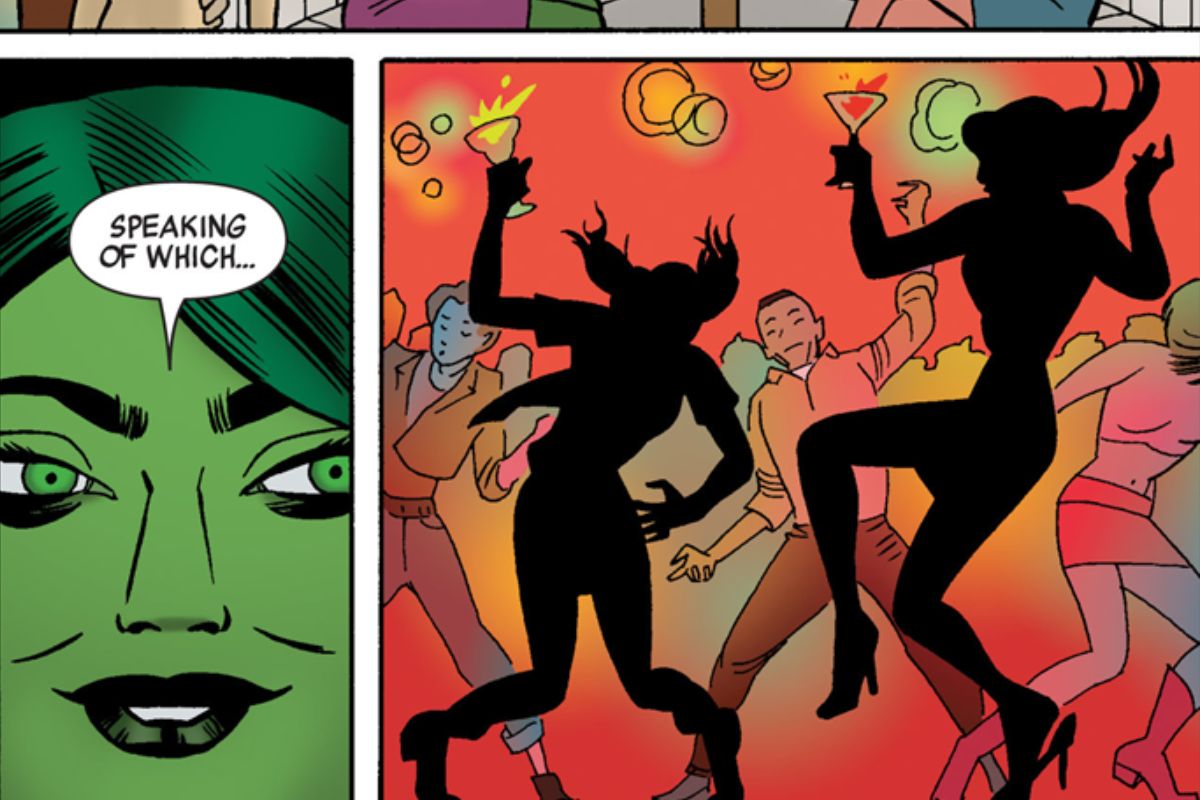 She-Hulk and Patsy / Hellcat dancing from 2014's "Motion." Image: Marvel.
