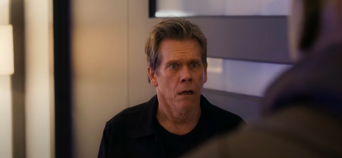 Kevin Bacon is terrified in the Guardians of the Galaxy Holiday Special.