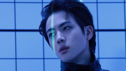 A picture of BTS's oldest member, Jin, in the concept photos for the group's anthology album Proof