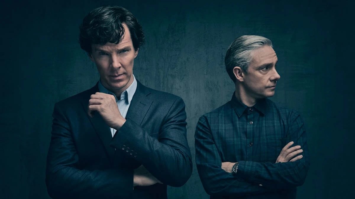 Benedict Cumberbatch and Martin Freeman as Sherlock and Watson in The Six Thatchers