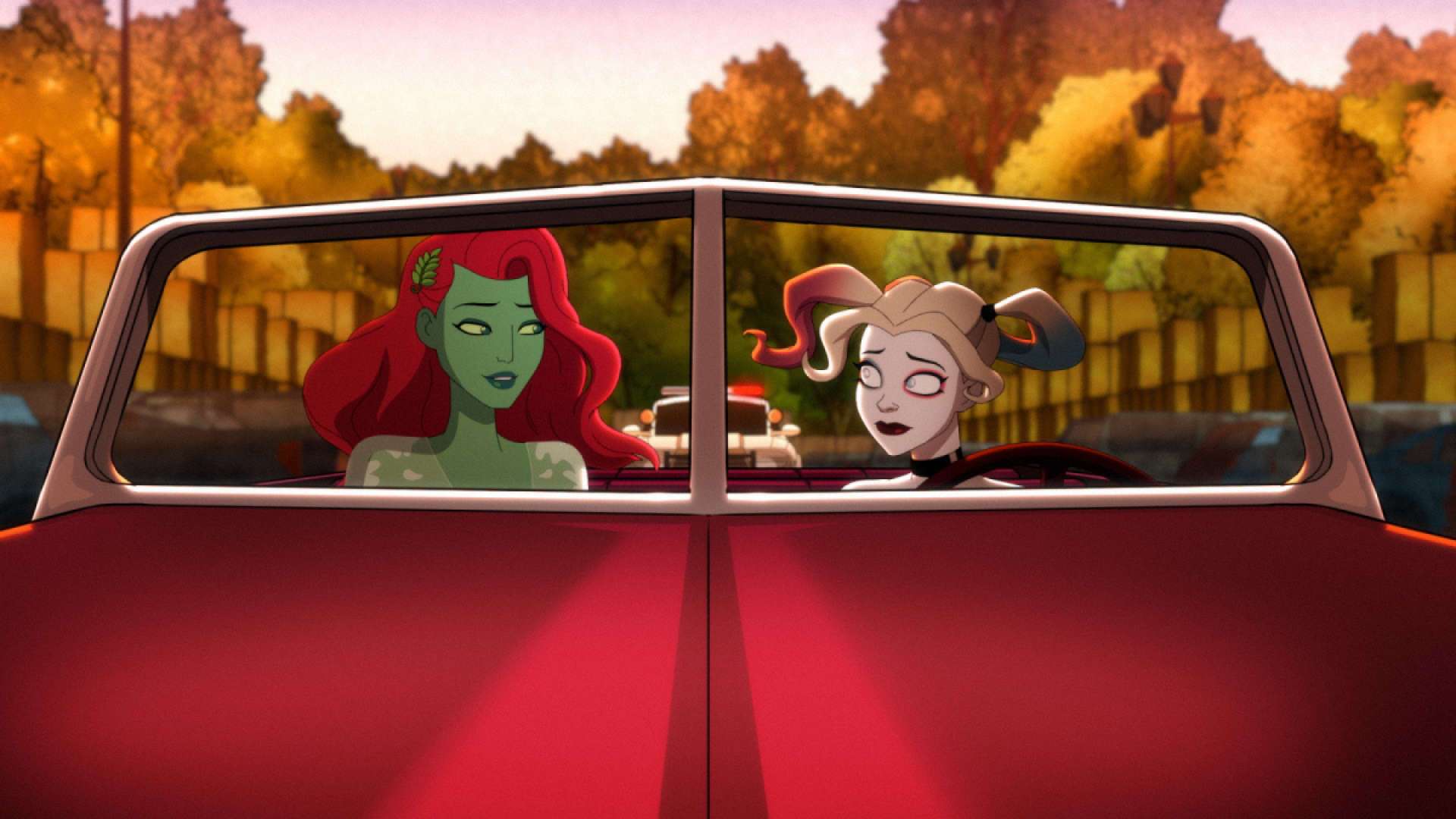 Harley and Ivy sat in a Car