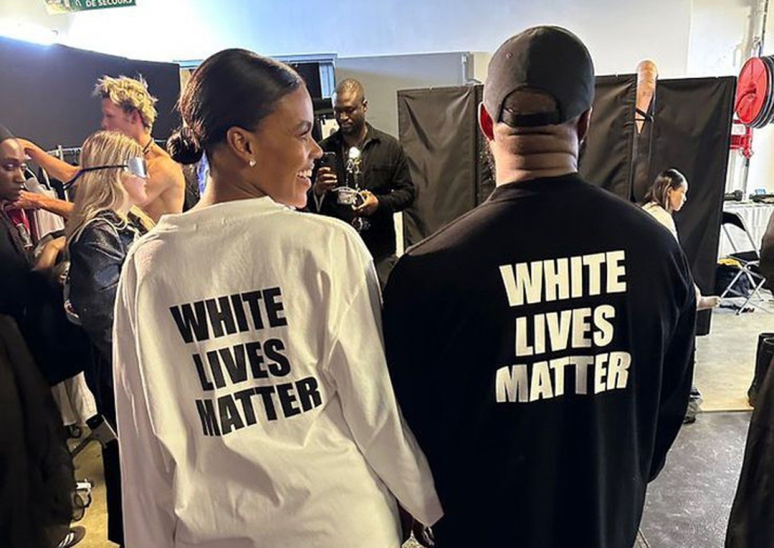Kanye West and Candace Owens in White Lives Matter Shirts