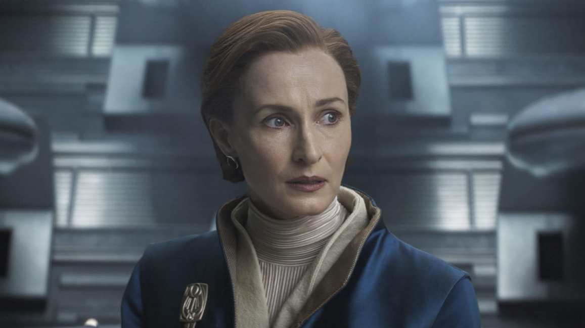 Mon Mothma from Star Wars, portrayed by actor Genevieve O'Reilly 