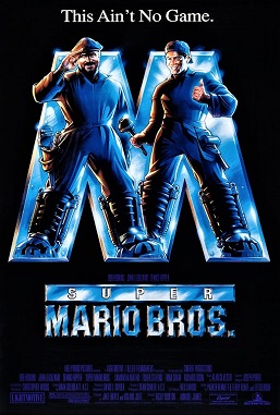Movie poster for Super Mario Bros., with Mario and Luigi posing under the tagline, "This ain't no game."