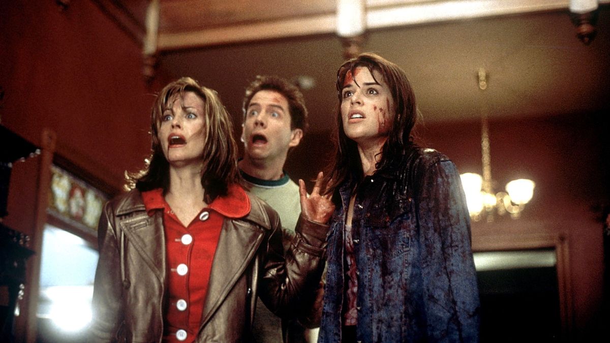 Courtney Cox, Jamie Kennedy, and Neve Campbell in Scream 