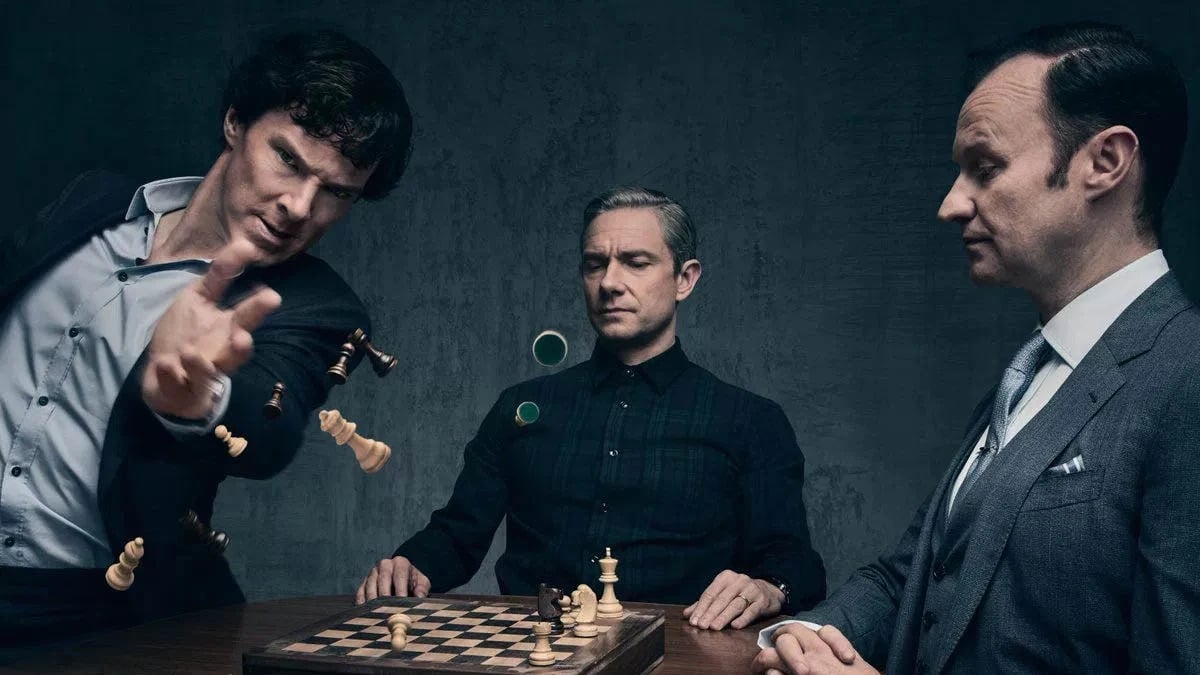 Sherlock Watson and Mycroft in The Final Problem