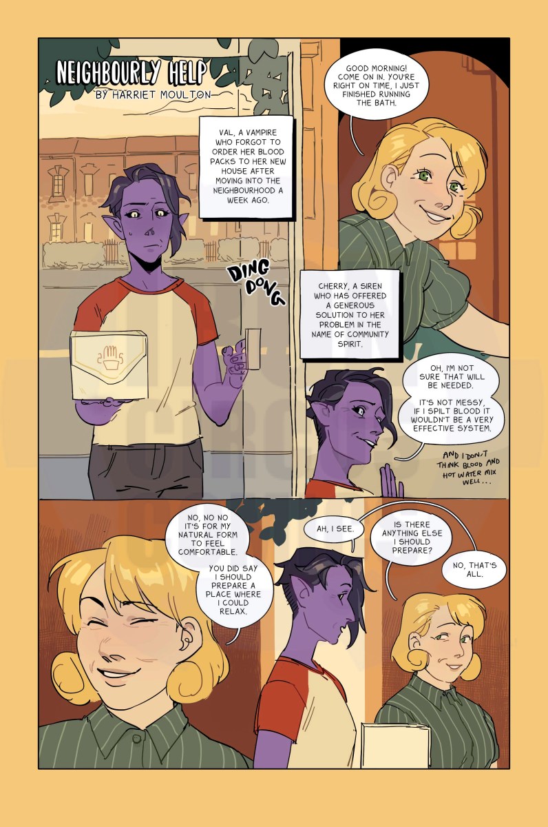 “Neighbourly Help” by Harriet Moulton. Image: Iron Circus Comics.