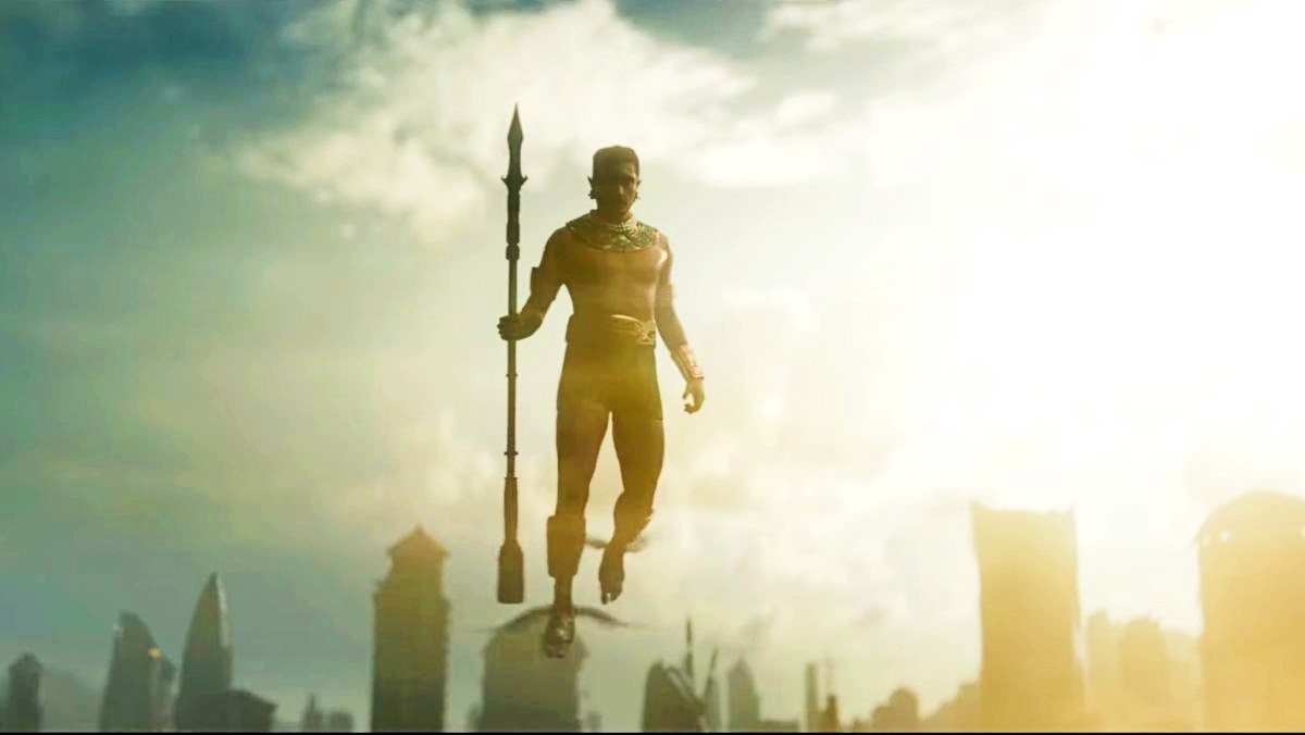 Tenoch Huerta as Namor flying in Black Panther: Wakanda Forever