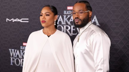 Zinzi Evans and Ryan Coogler at the Black Panther: Wakanda Forever world premiere. (Jesse Grant / Stringer / Getty Images)
