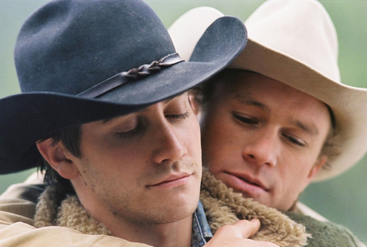 Jake Gyllenhaal cuddles with Heath Ledger in 'Brokeback Mountain'