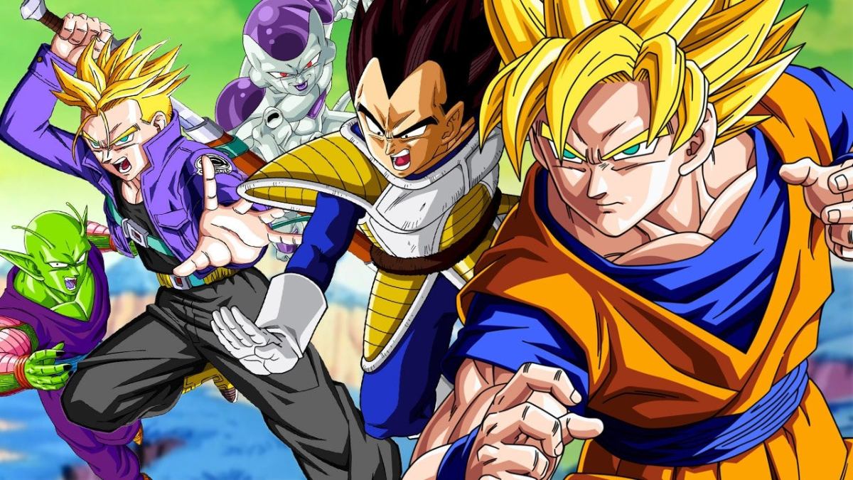 Goku, Vegeta, Trunks, Piccolo, and Freiza ready to fight in 'Dragon Ball Z'