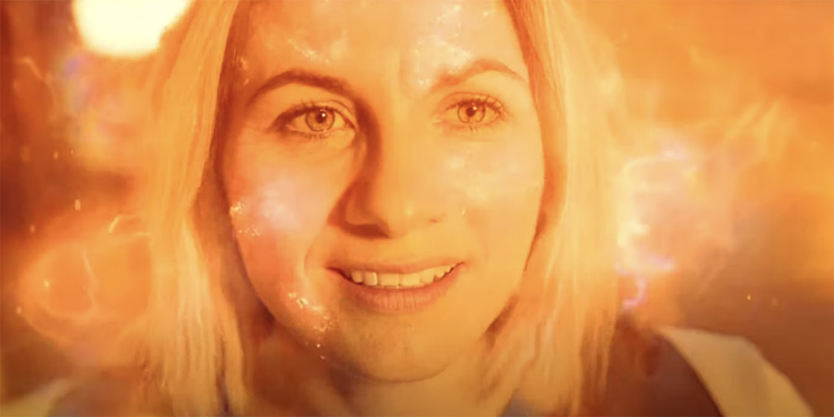 Jodie Whittaker as the Doctor regenerating