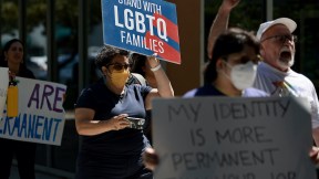 People protest Florida's 'Don't Say Gay' bill at a rally