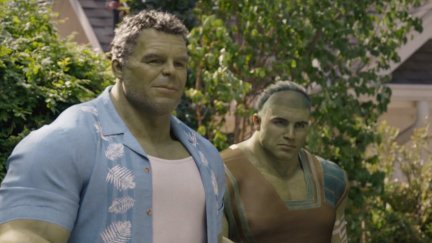 Hulk (Mark Ruffalo) and his son Skaar (Wil Deusner) in 'She-Hulk: Attorney at Law'.