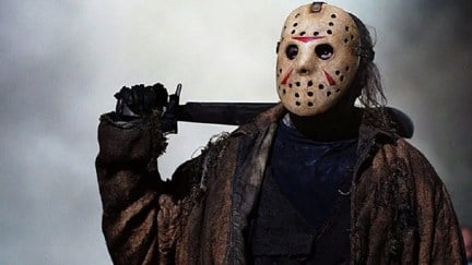 Jason Voorhees (main slasher of the friday the 13th franchise) with his machete