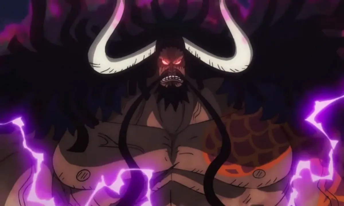Kaido from One Piece ready to attack (Toei)