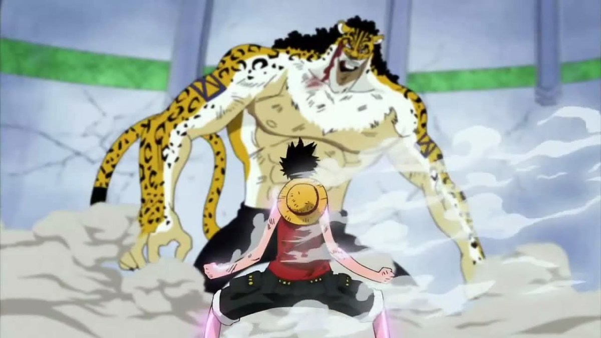 Luffy fighting Lucci from 'One Piece' (Toei)