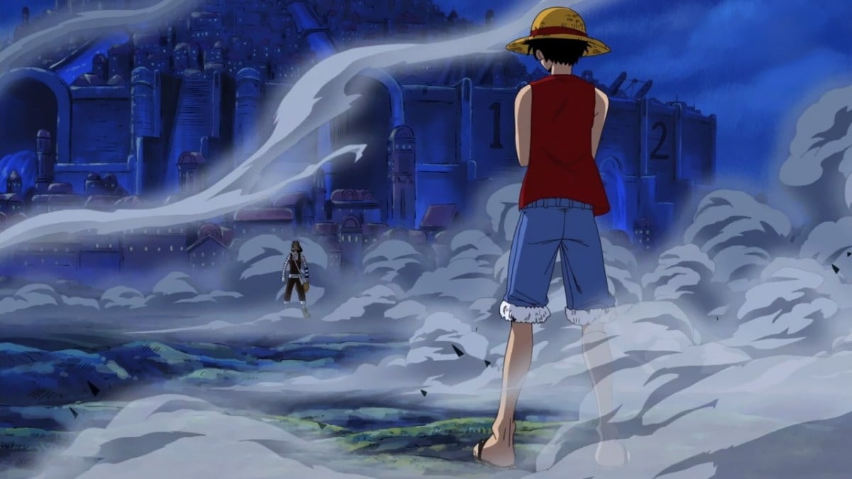Luffy prepares to fight Usopp (Toei)