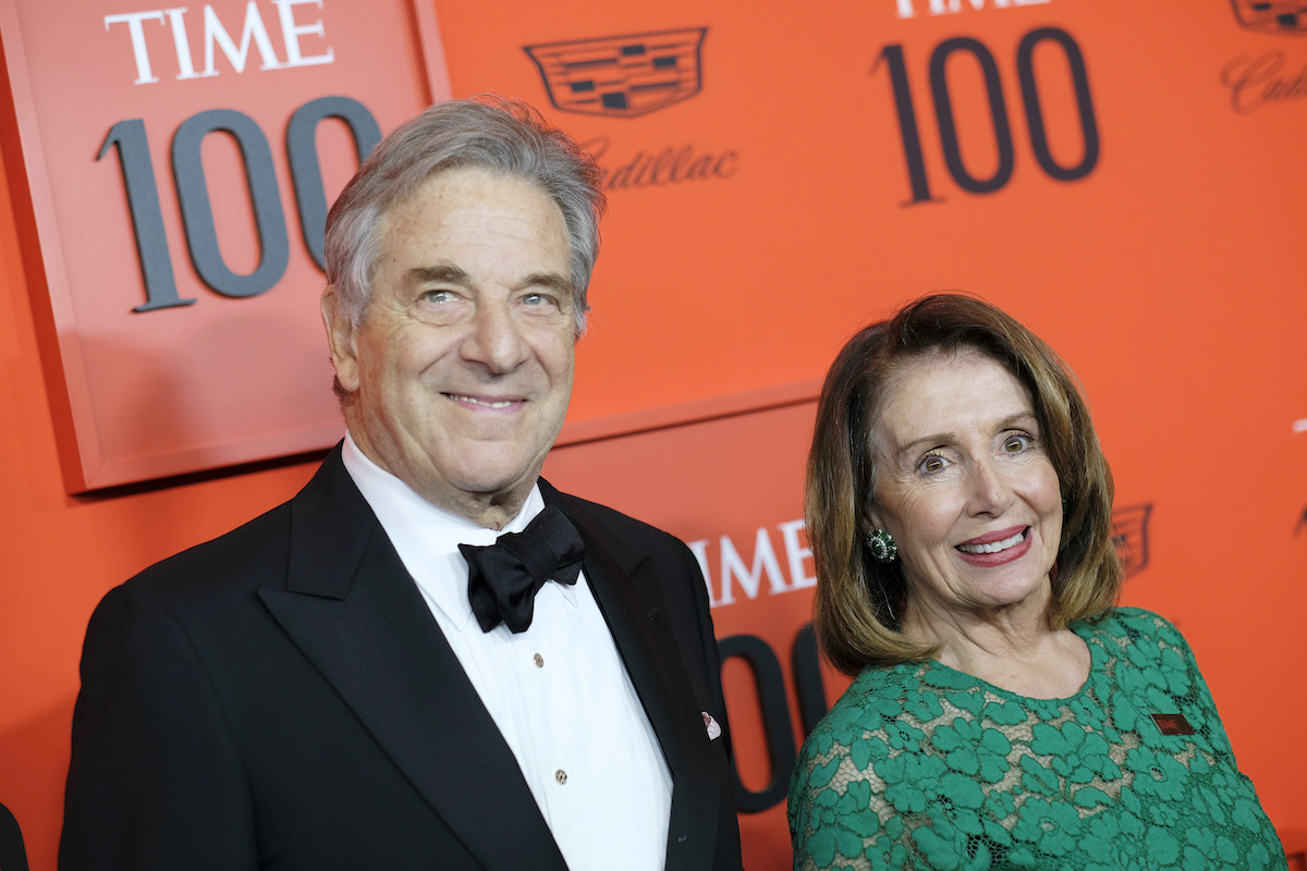 Paul and Nancy Pelosi smile at an event for Time 100