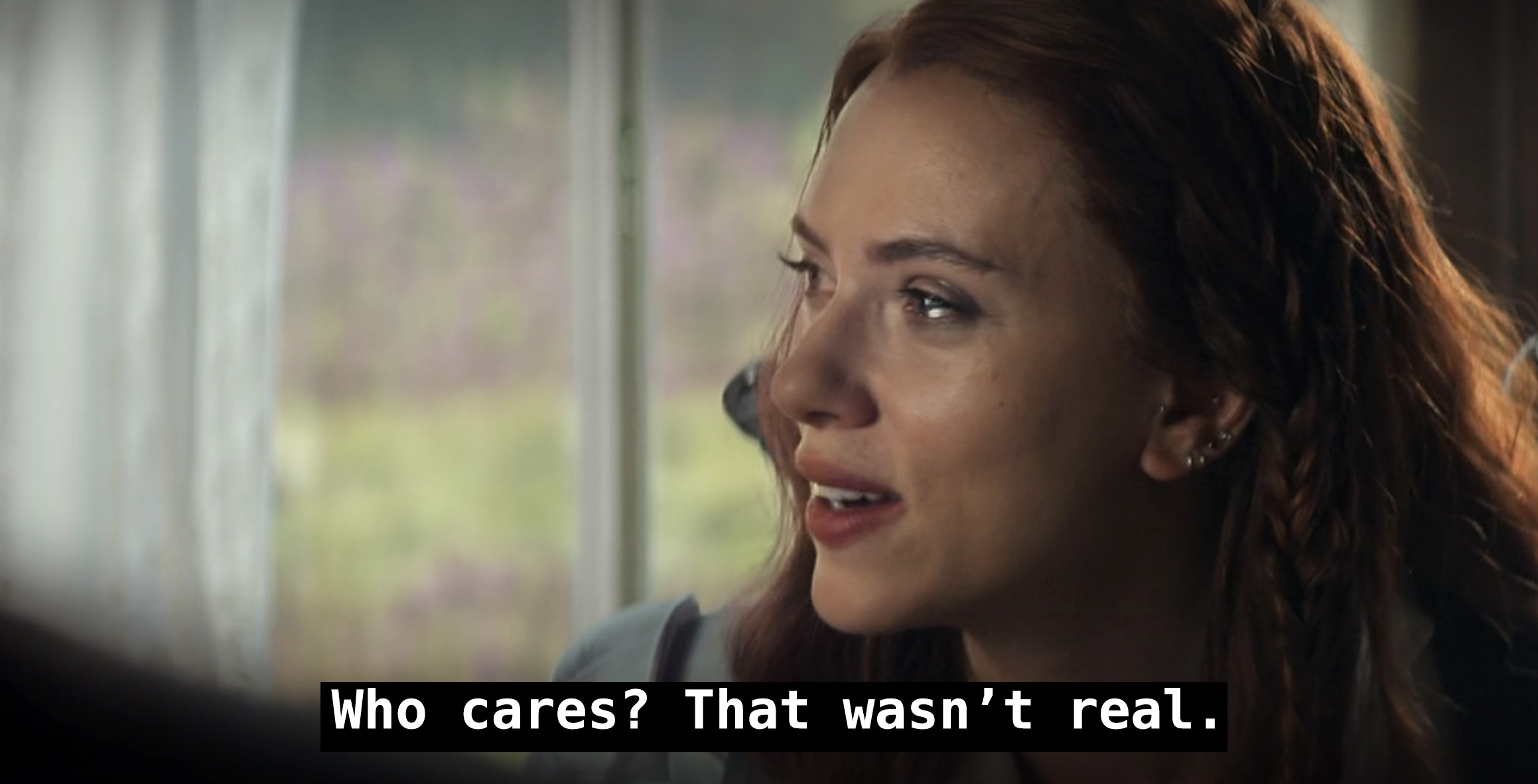 Natasha saying it wasn't real in Black Widow