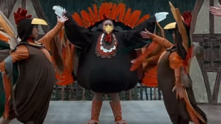 Pugsley Addams dressed as a turkey in Addams Family Values