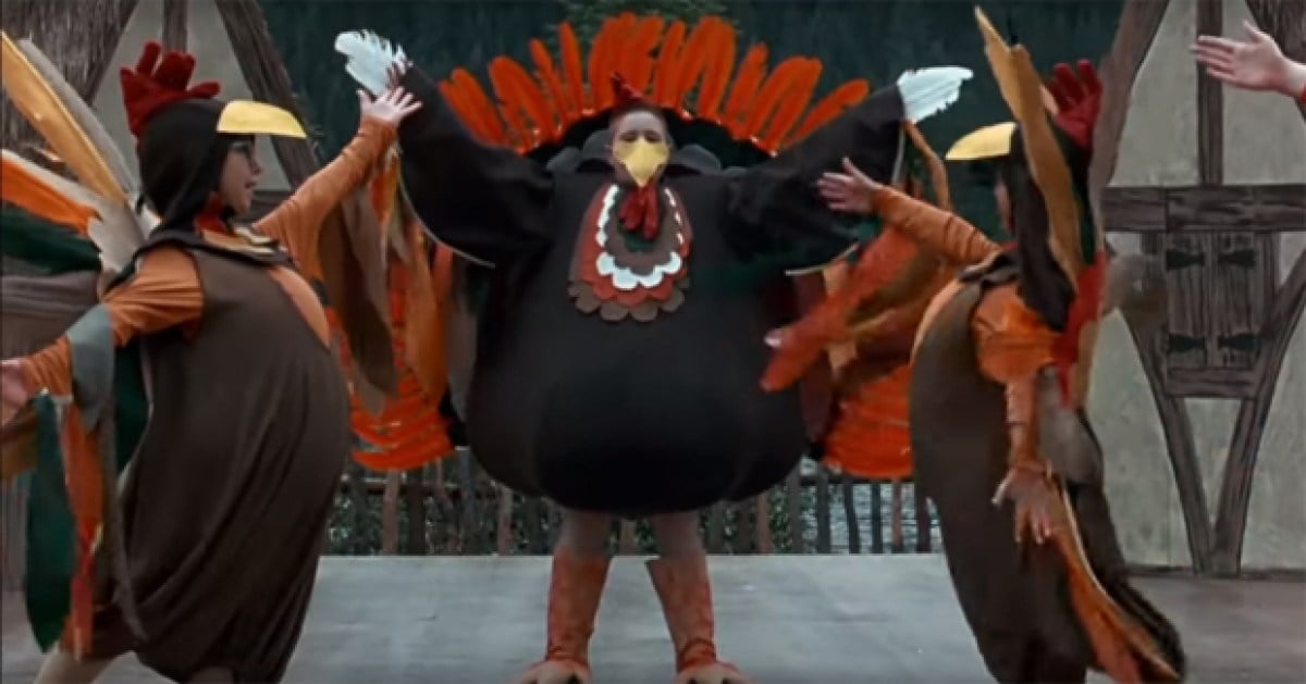Pugsley Addams dressed as a turkey in Addams Family Values