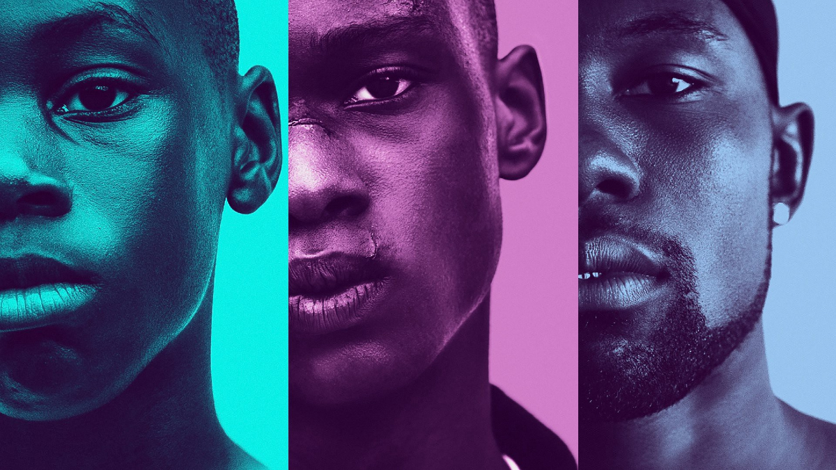 Alex R. Hibbert, Ashton Sanders, and Trevante Rhodes in 'Moonlight'