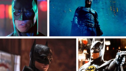 Collage of Best Batman movies including shots of Batman Forever, The Dark Night, The Batman, and Batman Returns