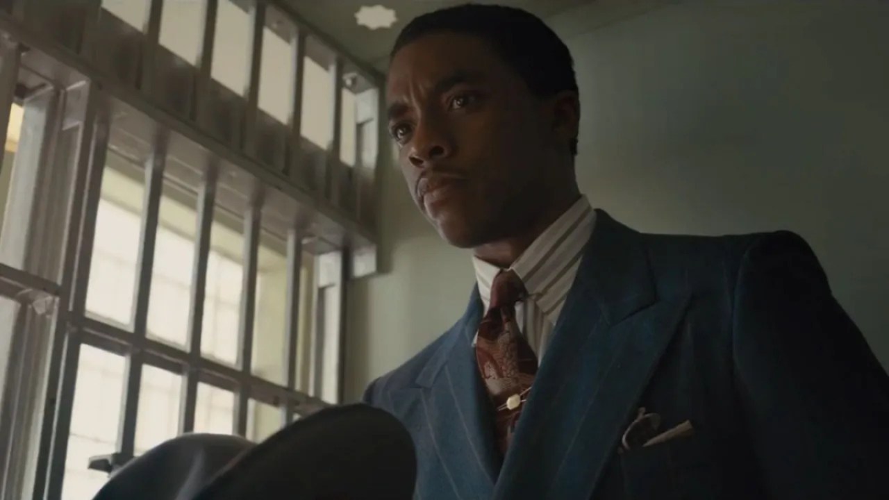 Chadwick Boseman as Thurgood Marshall in Marshall