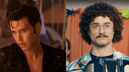 Left: Austin Butler as Elvis, Right: Daniel Radcliffe as Weird Al Yankovic