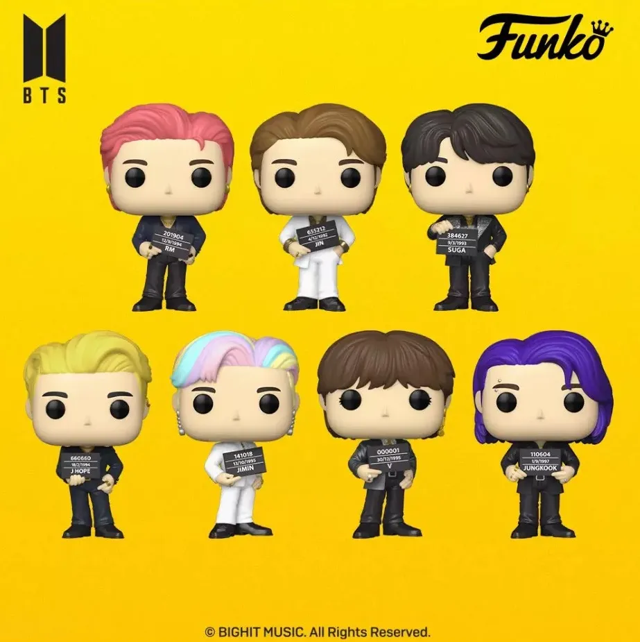 The latest seven figurines in Funko Pop's BTS collection