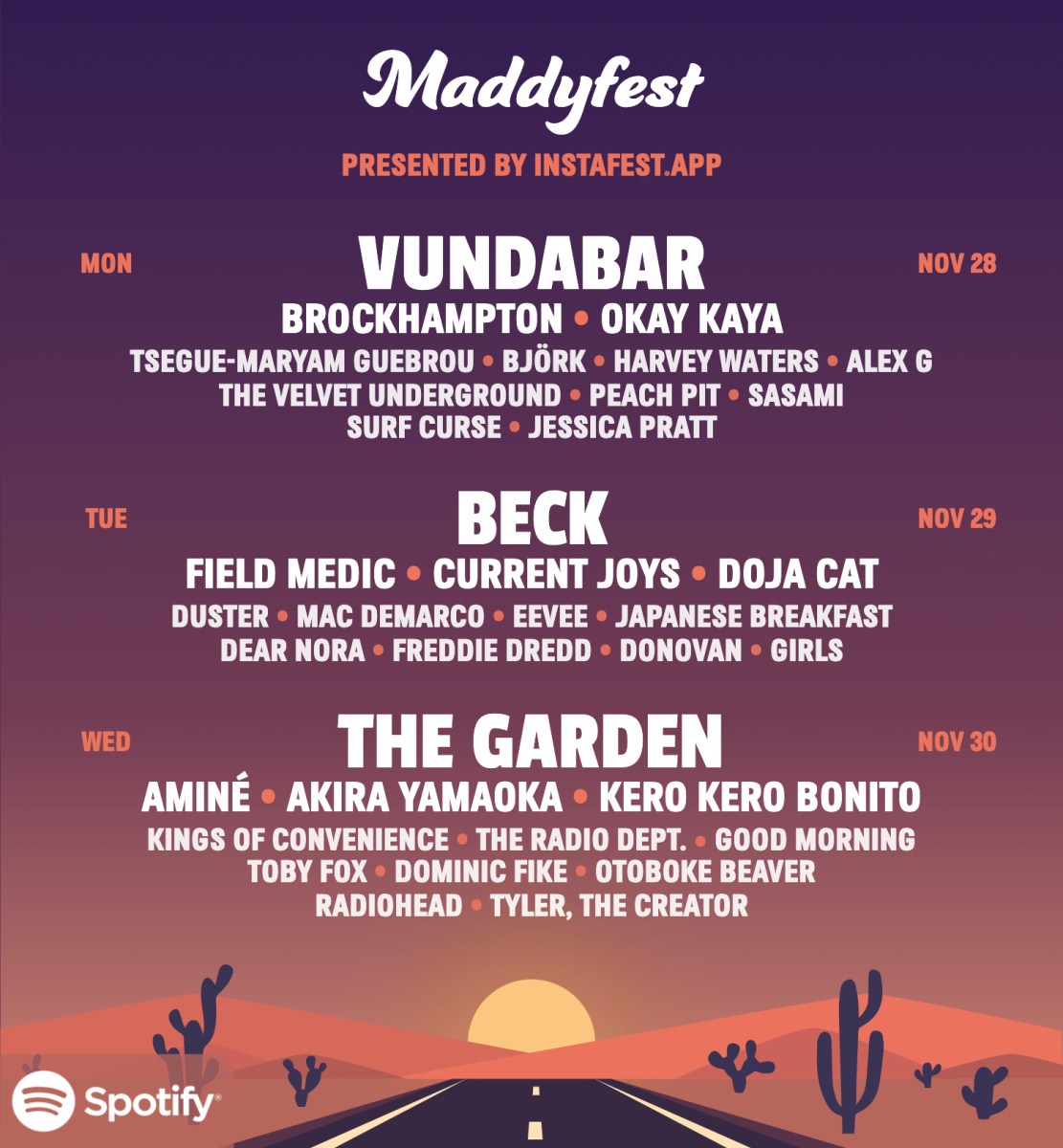 Example of Instafest, a collaboration between Instagram and Spotify.