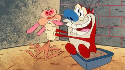 Stimpy gives Ren some love