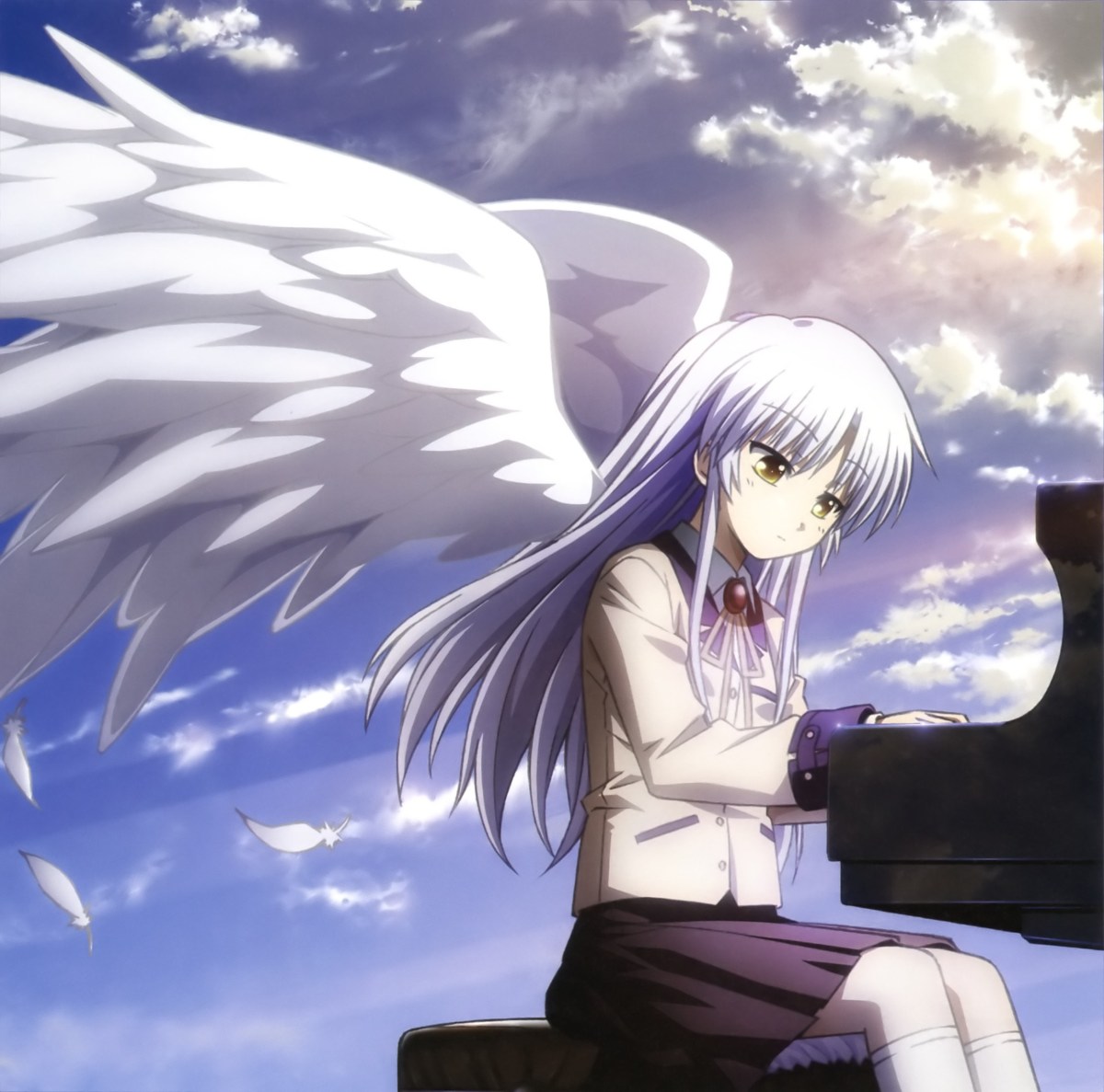Kanade from angel beats playing piano (P.A. Works)