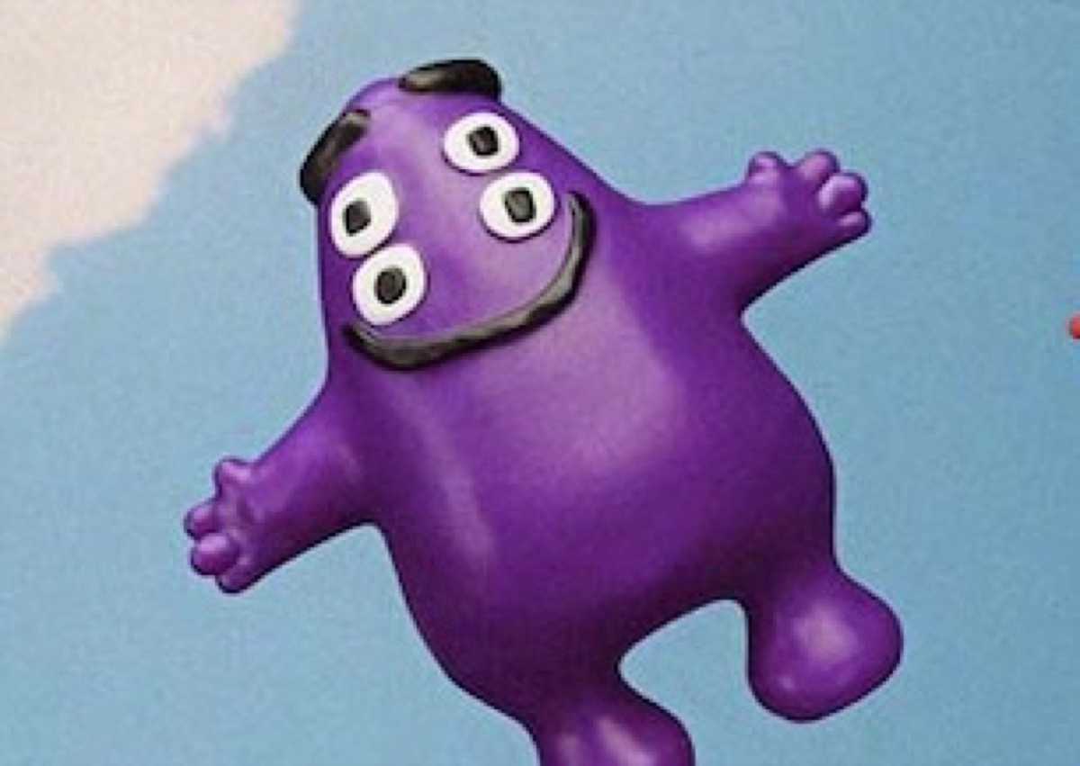 Grimace toy from McDonald's adult happy meal.