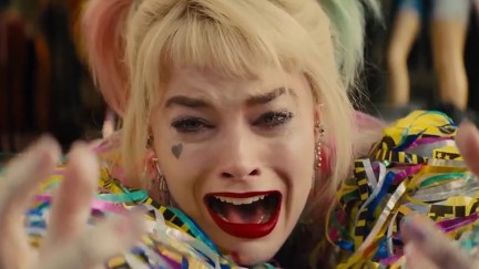 Margot Robbie as Harley Quinn in Birds of Prey crying