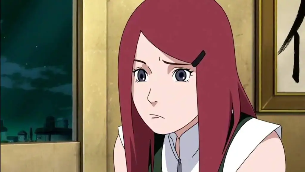 Kushina Uzumaki from Naruto Shippuden frowning