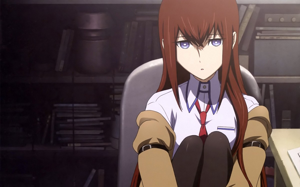 Makise Kurisu from Steins;Gate looking shy