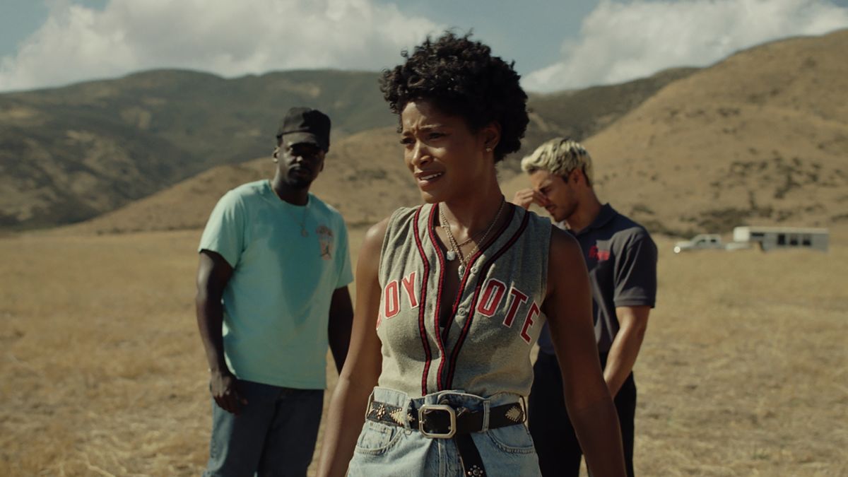 OJ (Daniel Kaluuya), Emerald (Keke Palmer), and Angel (Brandon Perea) in Jordan Peele's 'Nope'