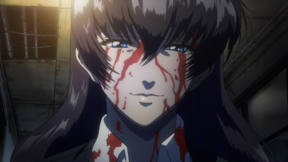 Roberta from black lagoon covered in blood (Madhouse)