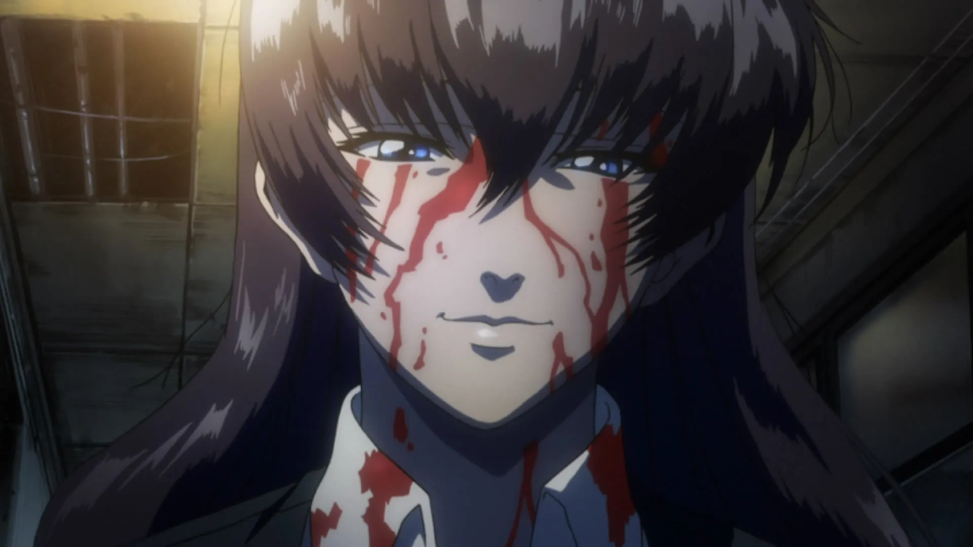 Roberta from black lagoon covered in blood (Madhouse)