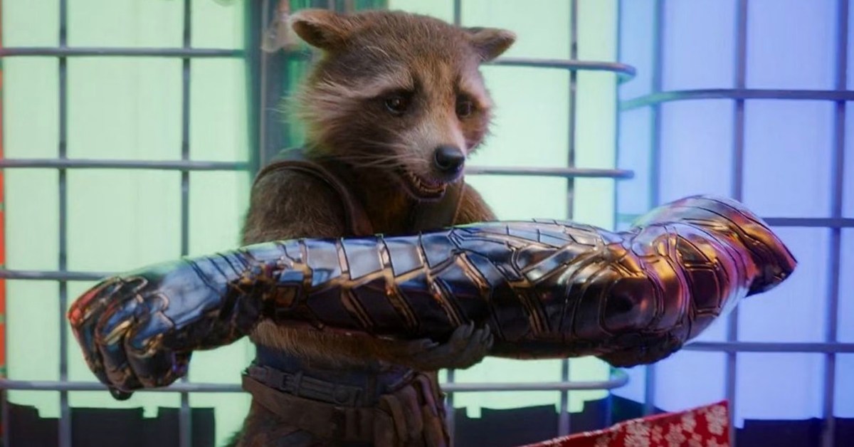 Rocket with Bucky's arm