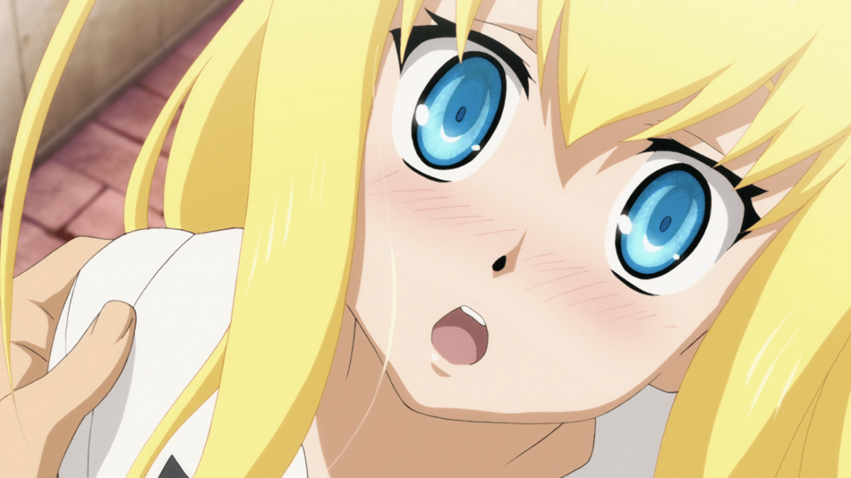 Rose blushing, mouth agape