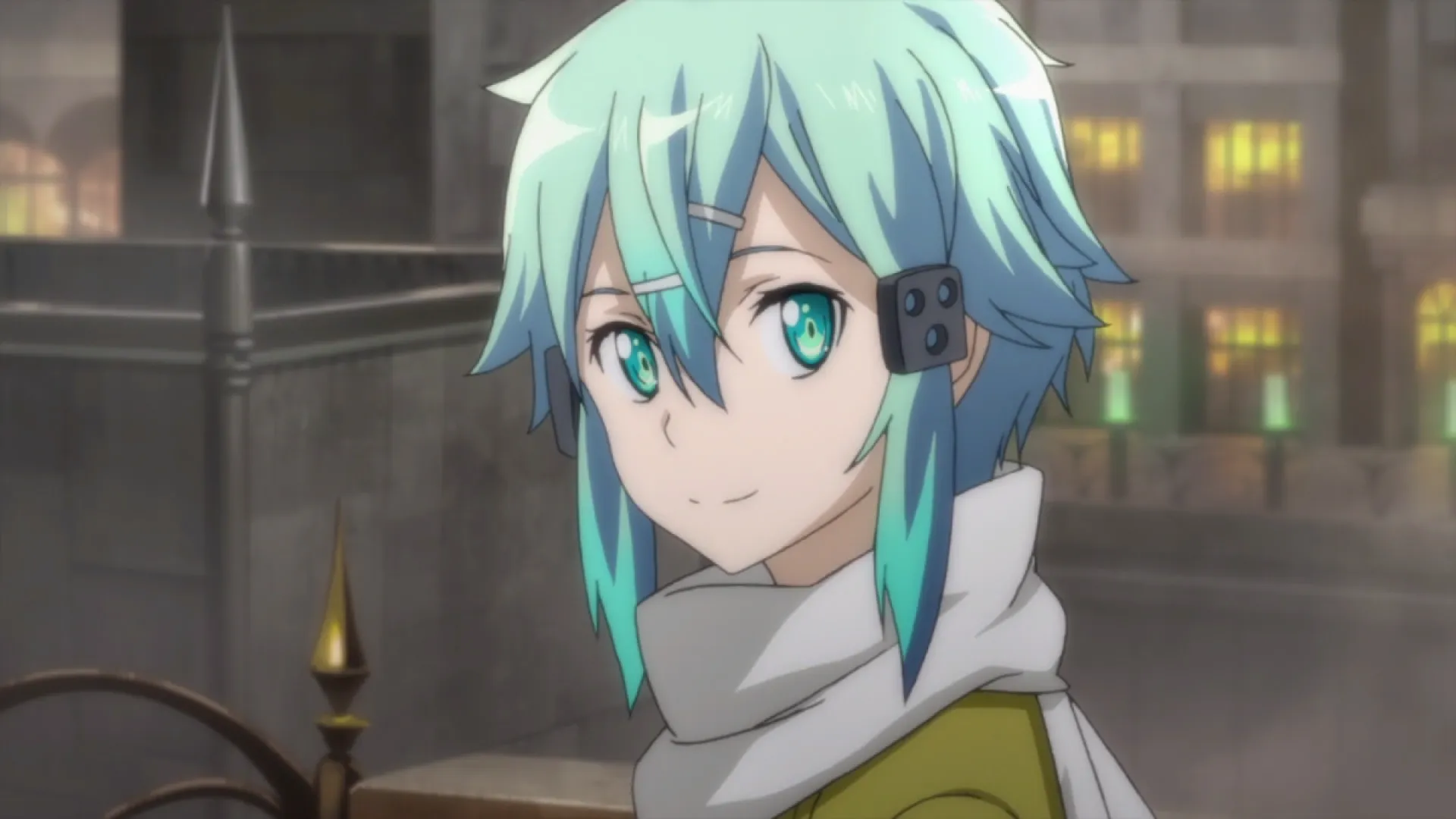 Shino from Sword Art Online smiling (A-1 Pictures)