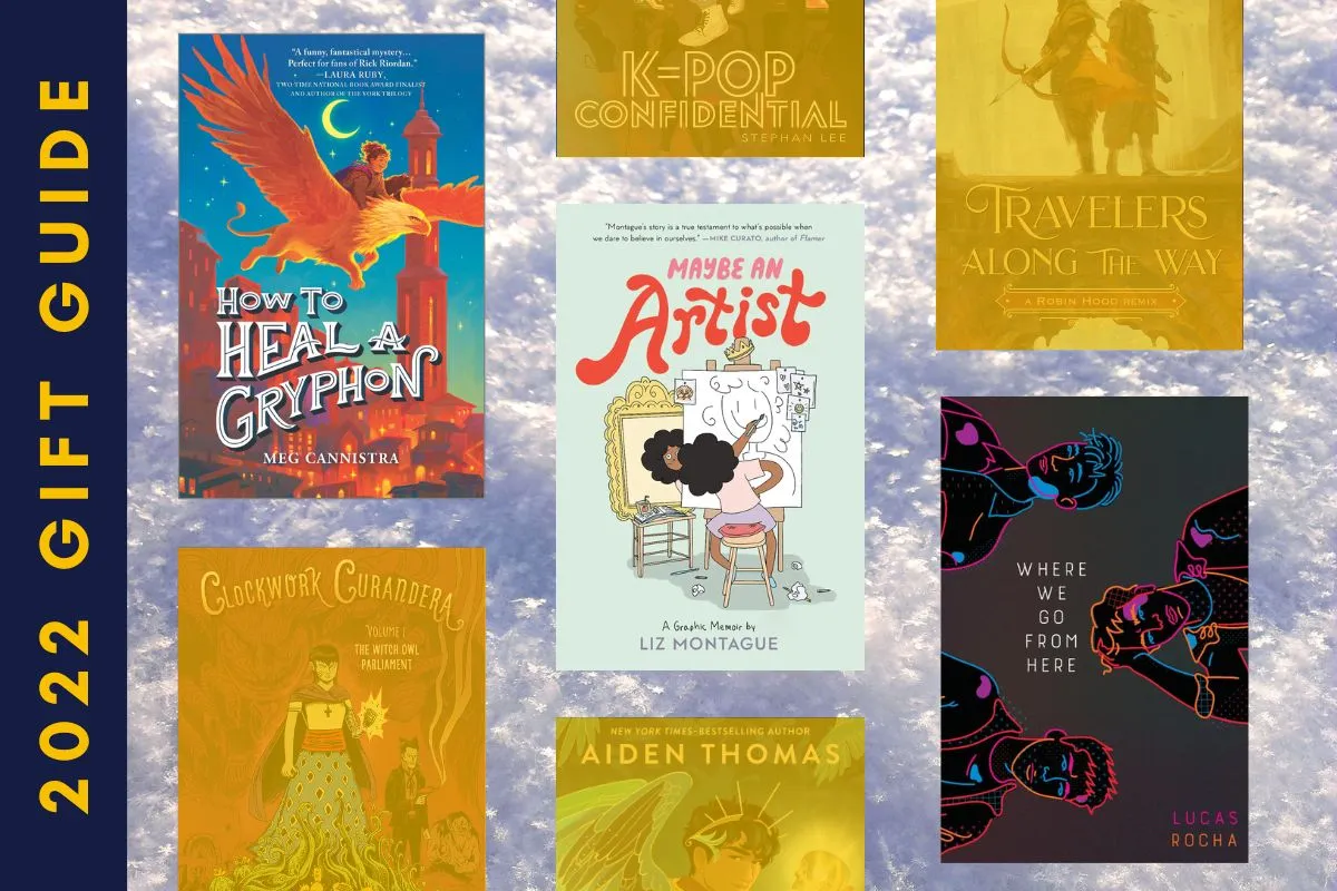 2022 TMS Holiday Gift Guide with 7 of the many books for kids 12+. Image: collage from various publishers.