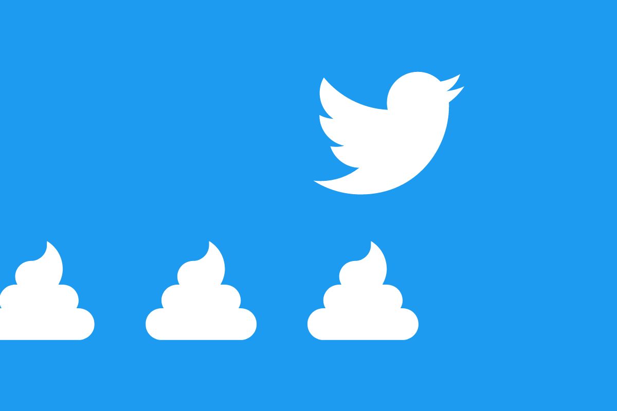 Twitter logo pooping. Image: Twitter, Alyssa Shotwell.