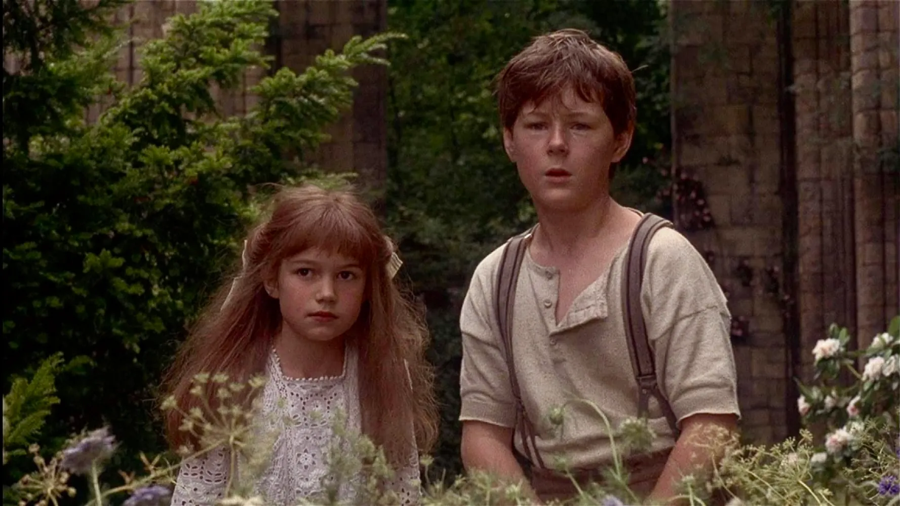 Mary and Dickon in the garden, from the 1993 movie The Secret Garden.